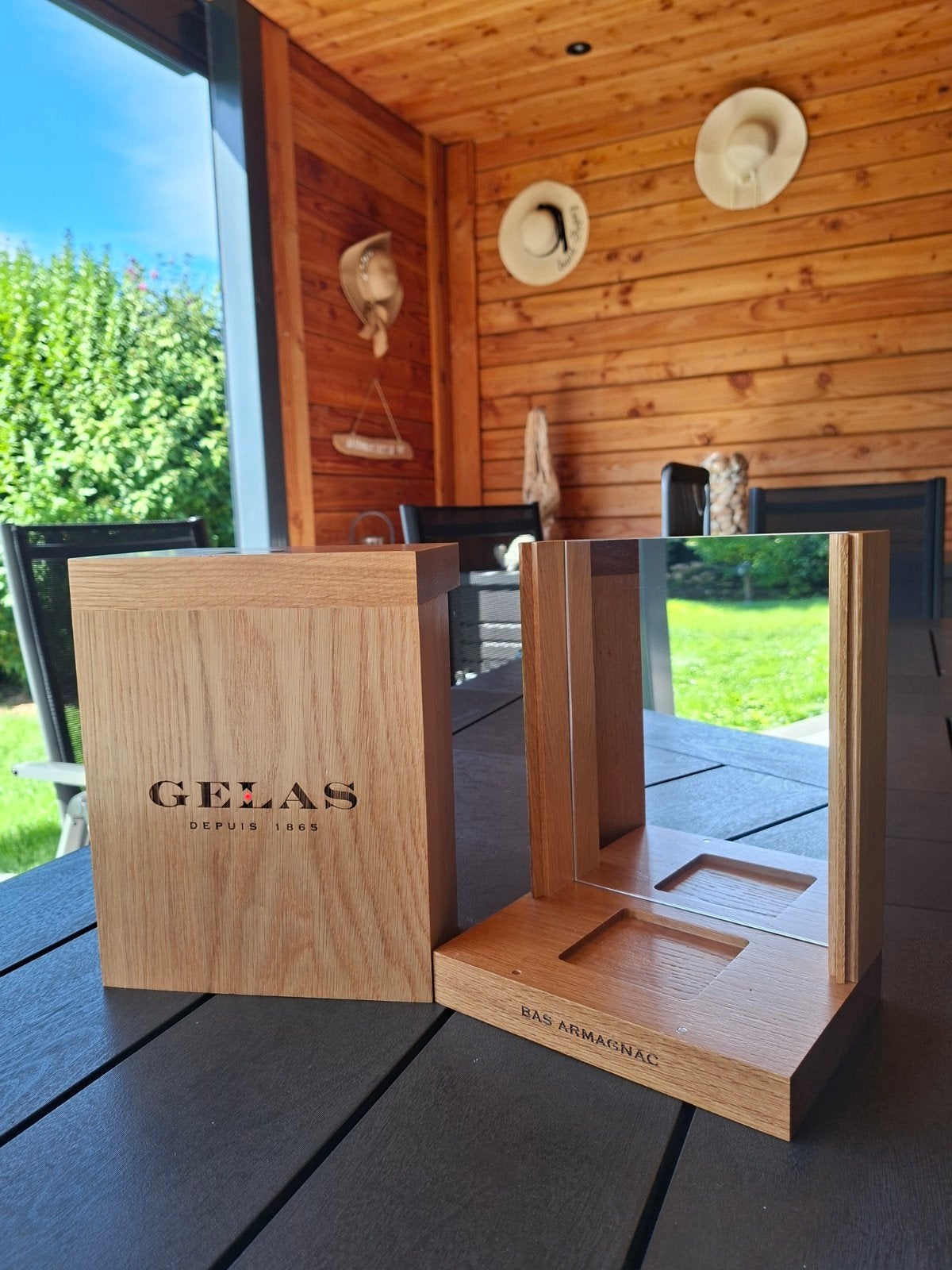 Coffret Boîte caisse vide en bois Maison Gelas Armagnac, Enlèvement, Utilisé, France, Autres types