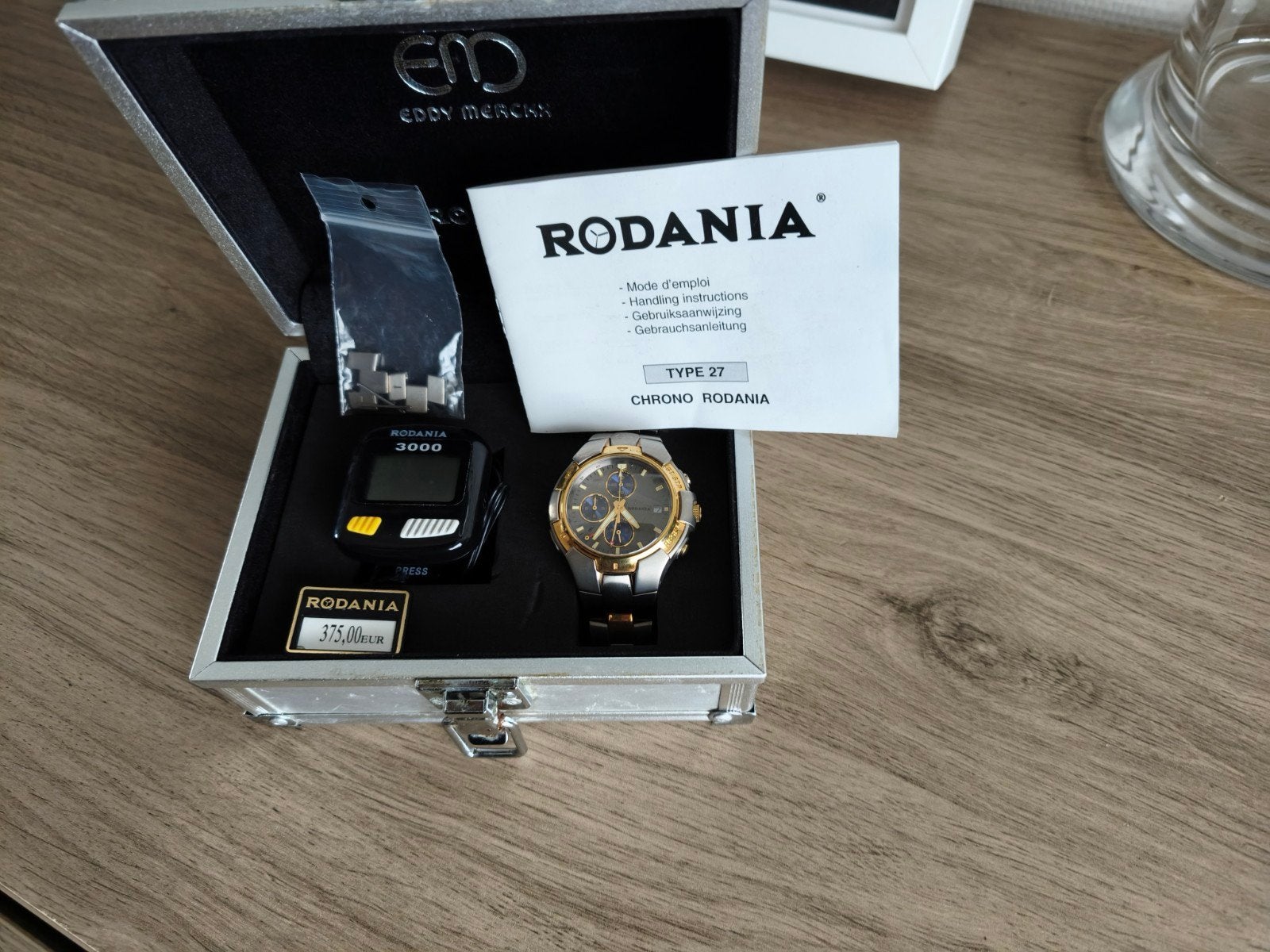 Eddy Merckx Rodania chronograaf horloge, Enlèvement