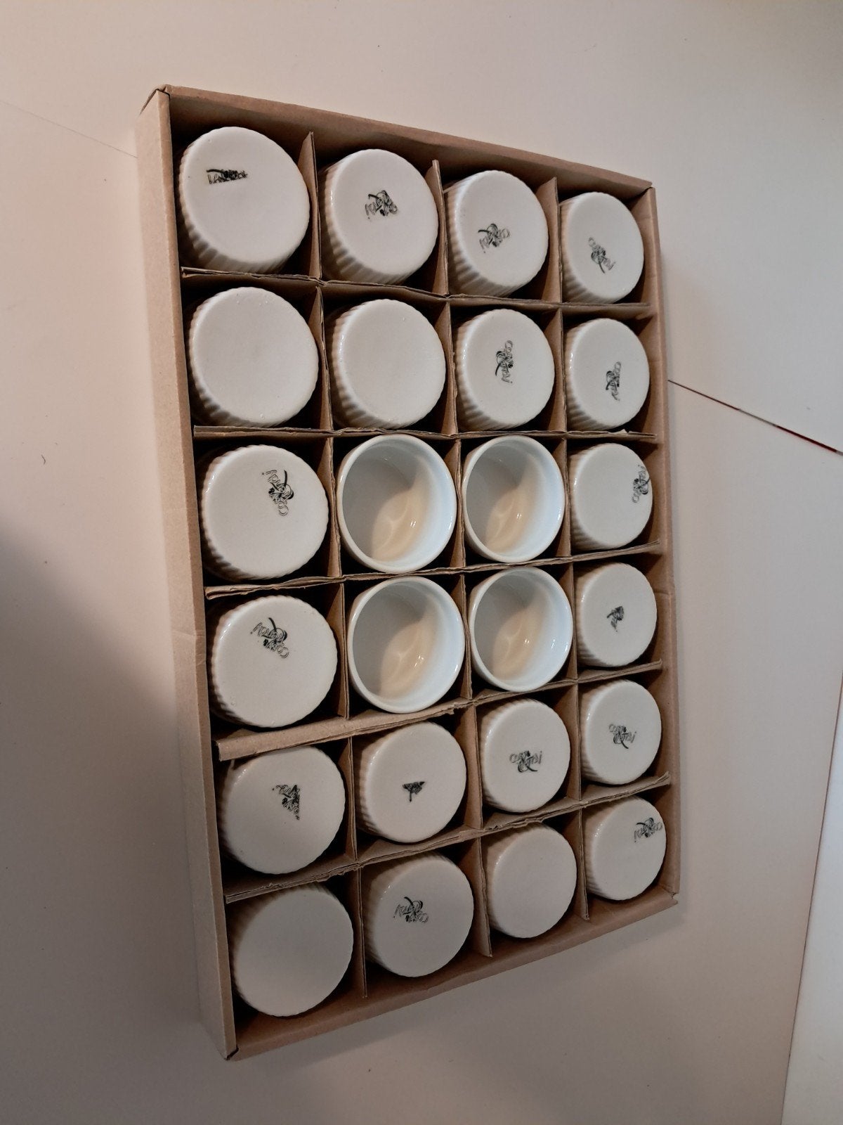 Vuurvaste moeilleux potjes. 24st, Huis en Inrichting, Keramiek, Ophalen of Verzenden, Zo goed als nieuw, Kom(men)
