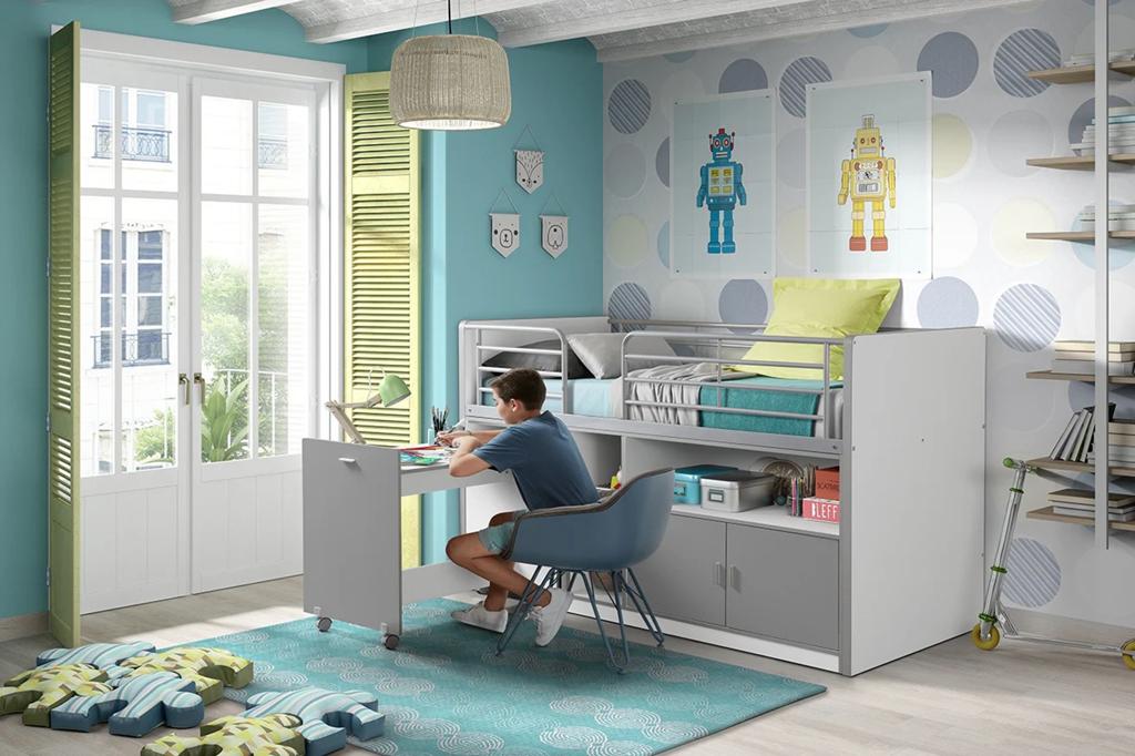 Magnifique demi-lit Vipack Bonny 91 avec bureau (90x200), Enlèvement, Comme neuf