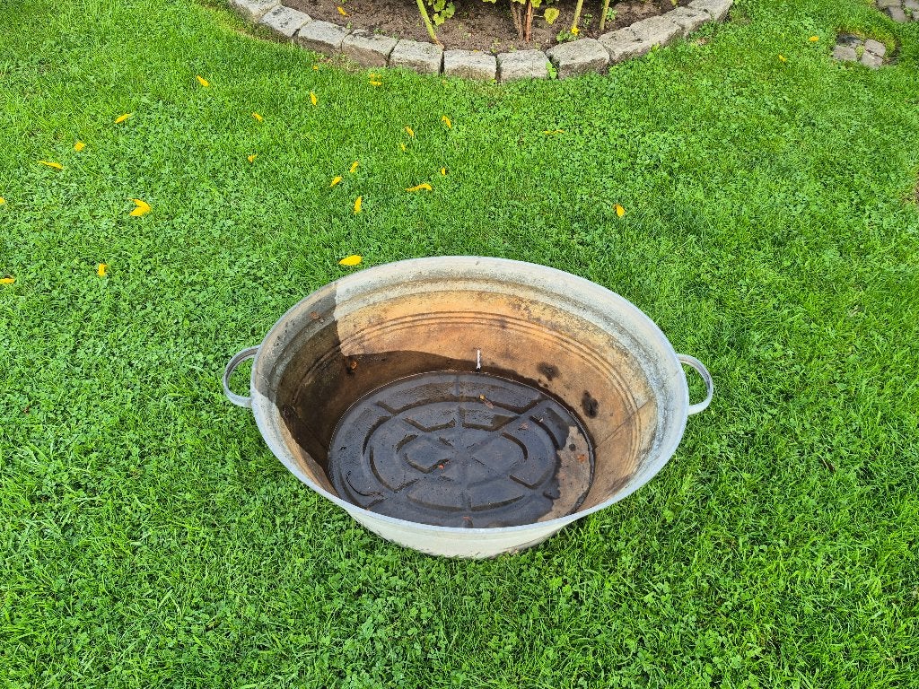 lavabo-vasque en zinc-jardinière-bassin vintage, Enlèvement, Utilisé, 100 cm ou plus, Autres matériaux