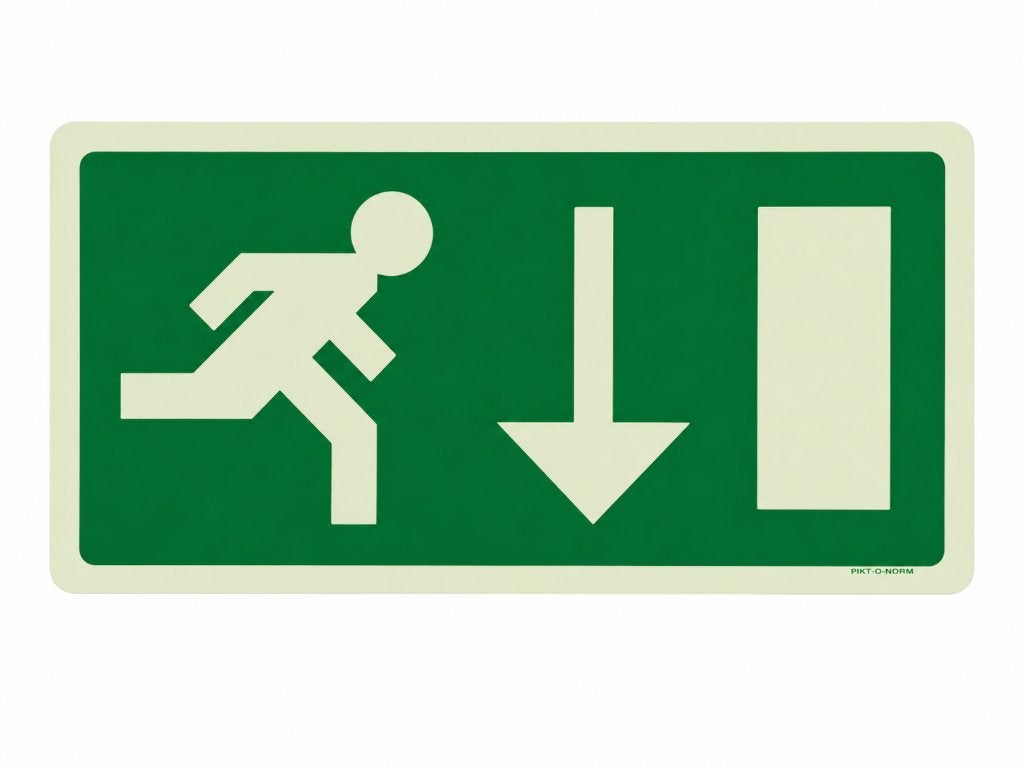 Pikt-O-Norm Nooduitgang Bord 30x15 | Lichtgevend | Meerdere, Zakelijke goederen, Kantoor en Winkelinrichting | Beveiliging