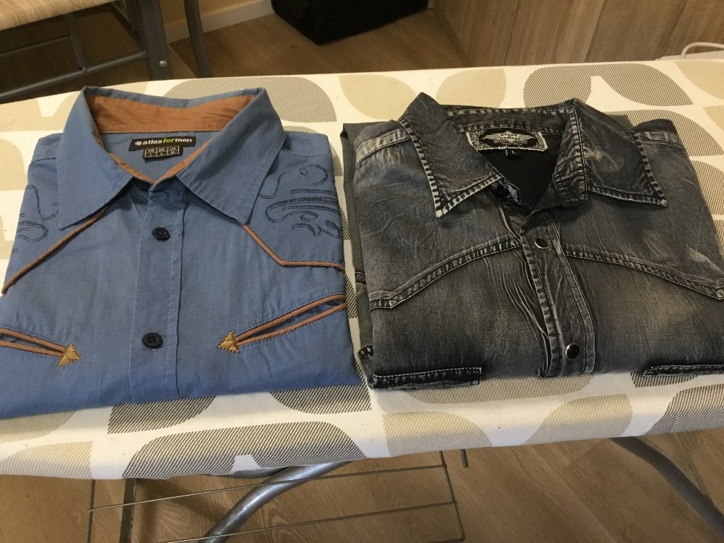 Westernhemden, Kleding | Heren, Ophalen of Verzenden, Halswijdte 41/42 (L), Grijs, Gedragen