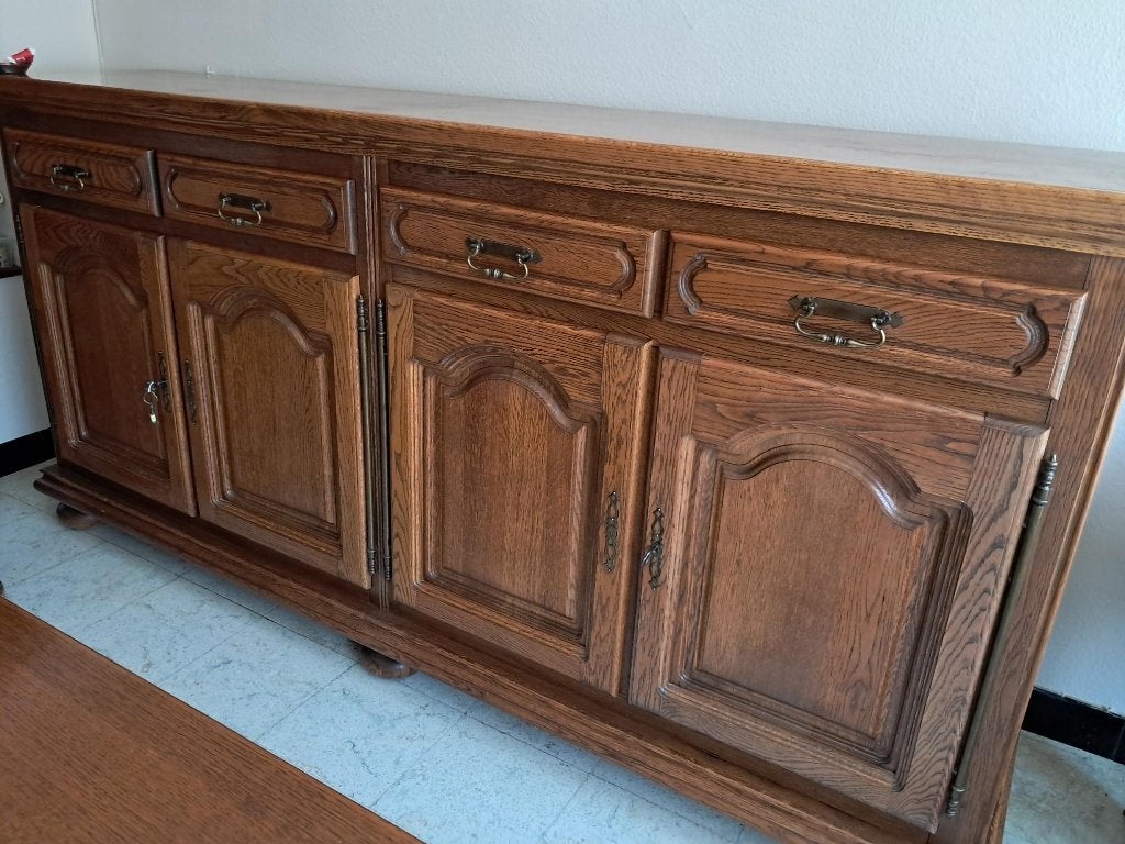 Salle à manger complète avec ou sans meuble Hi-Fi, Enlèvement, Utilisé, Ancien, 4 à 6 chaises