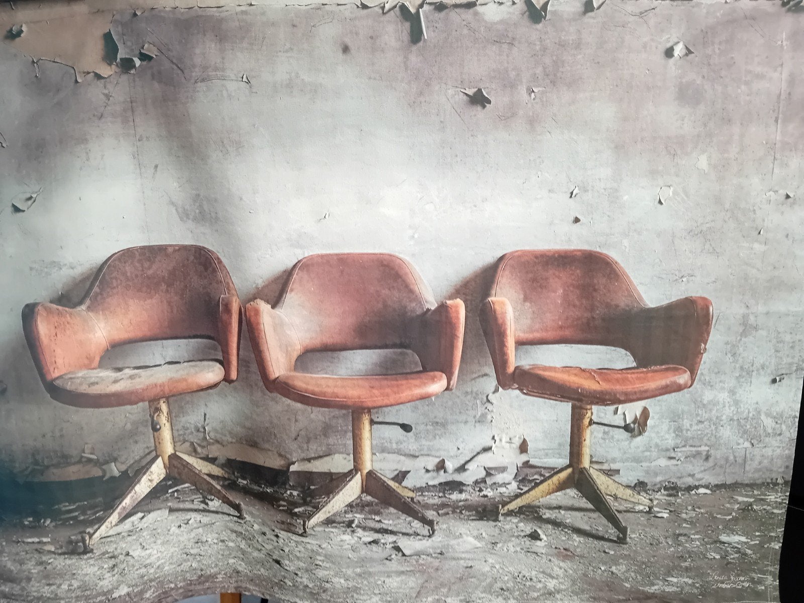 Wanddoek  At The Hairdresser., 110 cm, Industrieel, Zwart, Decoratieobject