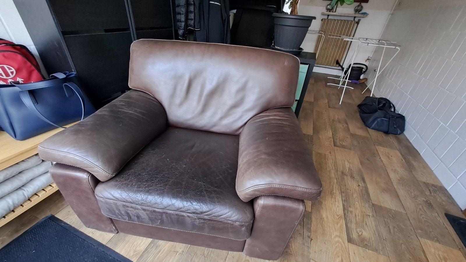 Fauteuil en cuir véritable Free, Maison & Meubles, Enlèvement