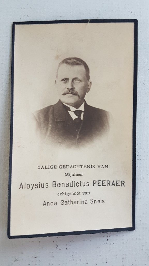 DP Aloysius Benedictus Peeraer (x Snels ) Wortel Turnhout, Ophalen of Verzenden, Rouwkaart