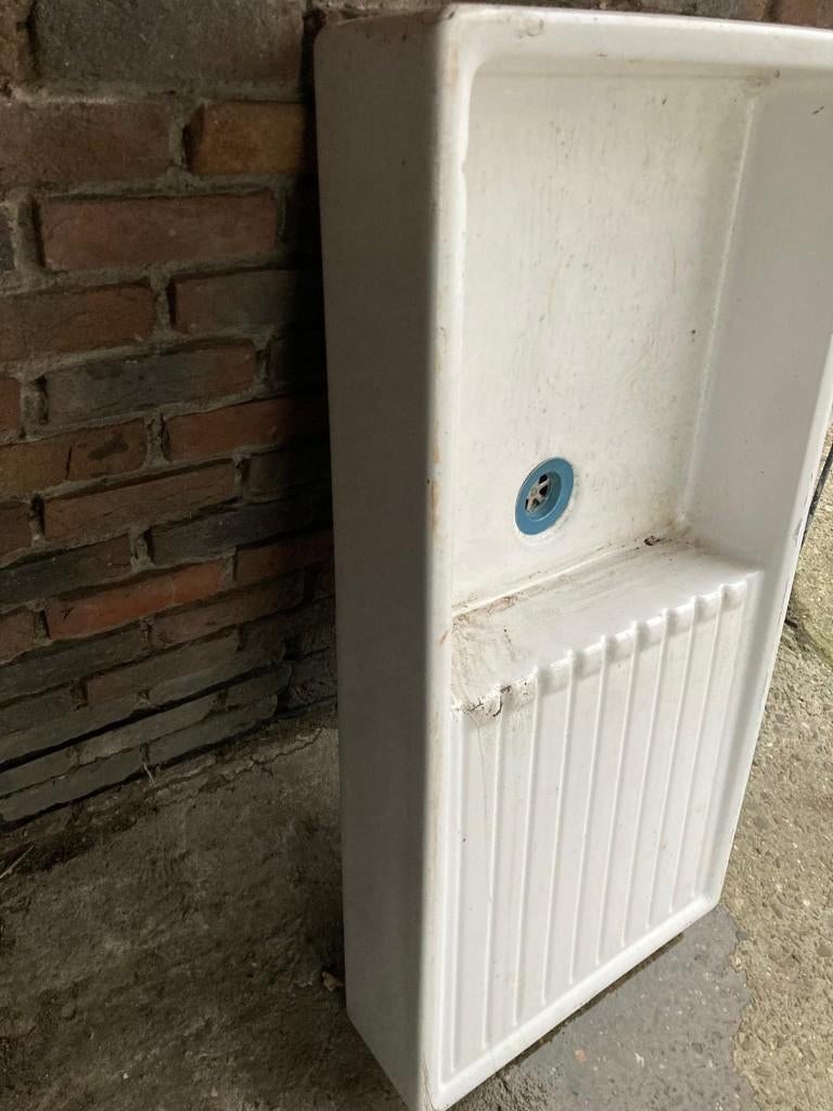 Porseleinen spoelbak, Doe-het-zelf en Bouw, Sanitair, Ophalen, Gebruikt, Steen, Wastafel