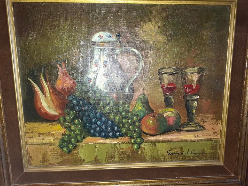 Klassiek stilleven met fruit – gesigneerd – 72 x 62 cm, Antiek en Kunst, Ophalen