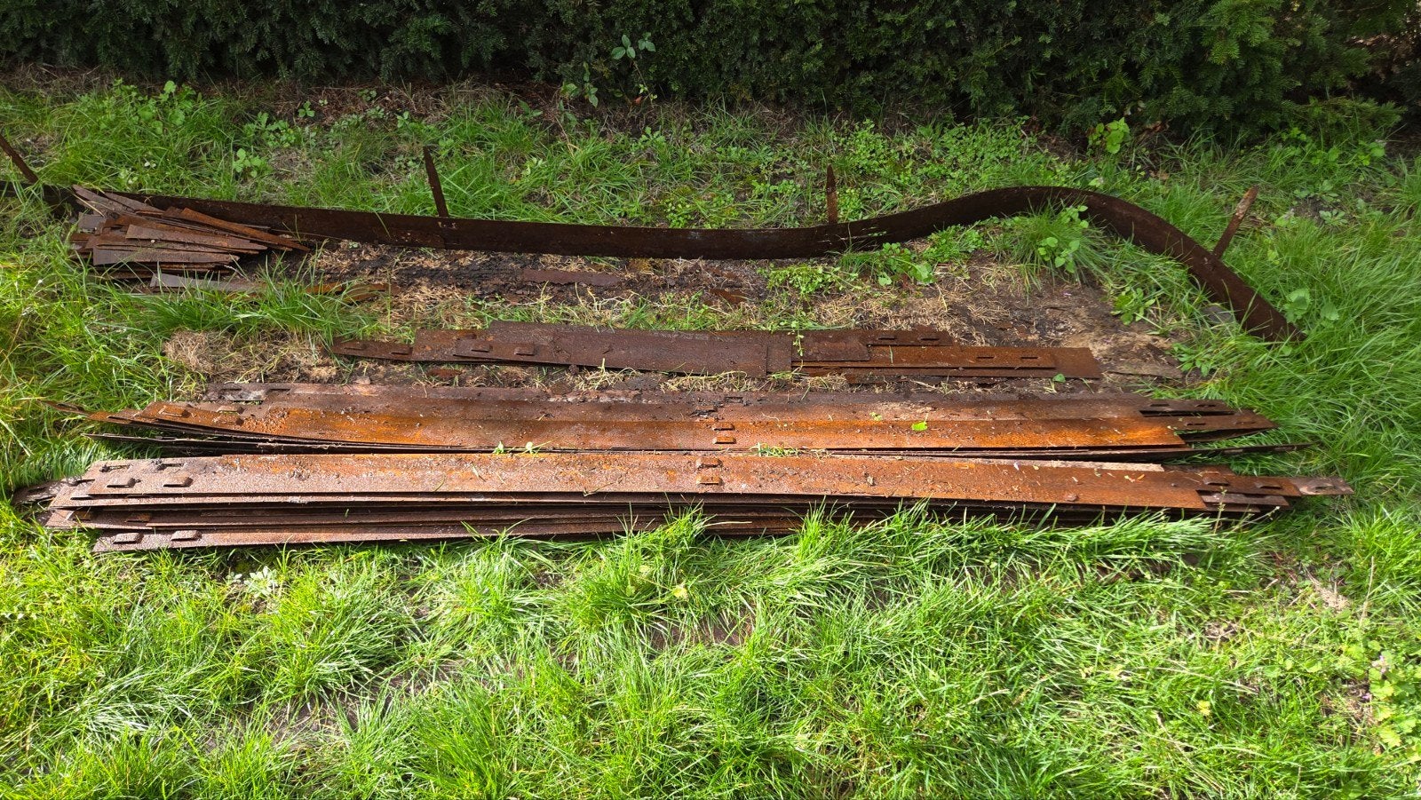 Cortenstaal +/- 60 m + pennen, Tuin en Terras, Ophalen, Gebruikt