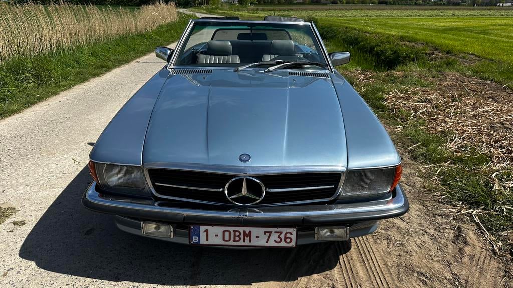 Diamantblauwe Belgische Mercedes 280SL R107, Cuir, Achat, Cabriolet, 2 portes