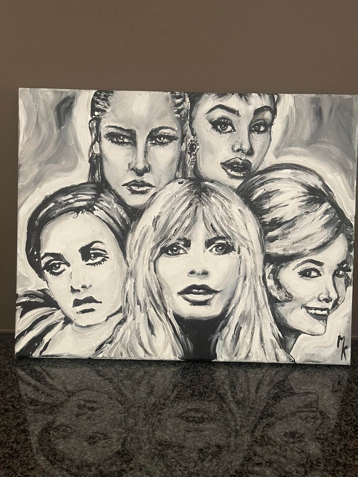 Schilderij retro filmactrices Mk Art, Antiek en Kunst, Kunst | Schilderijen | Modern, Film, Acrylverf, Gelimiteerde oplage, Gesigneerd