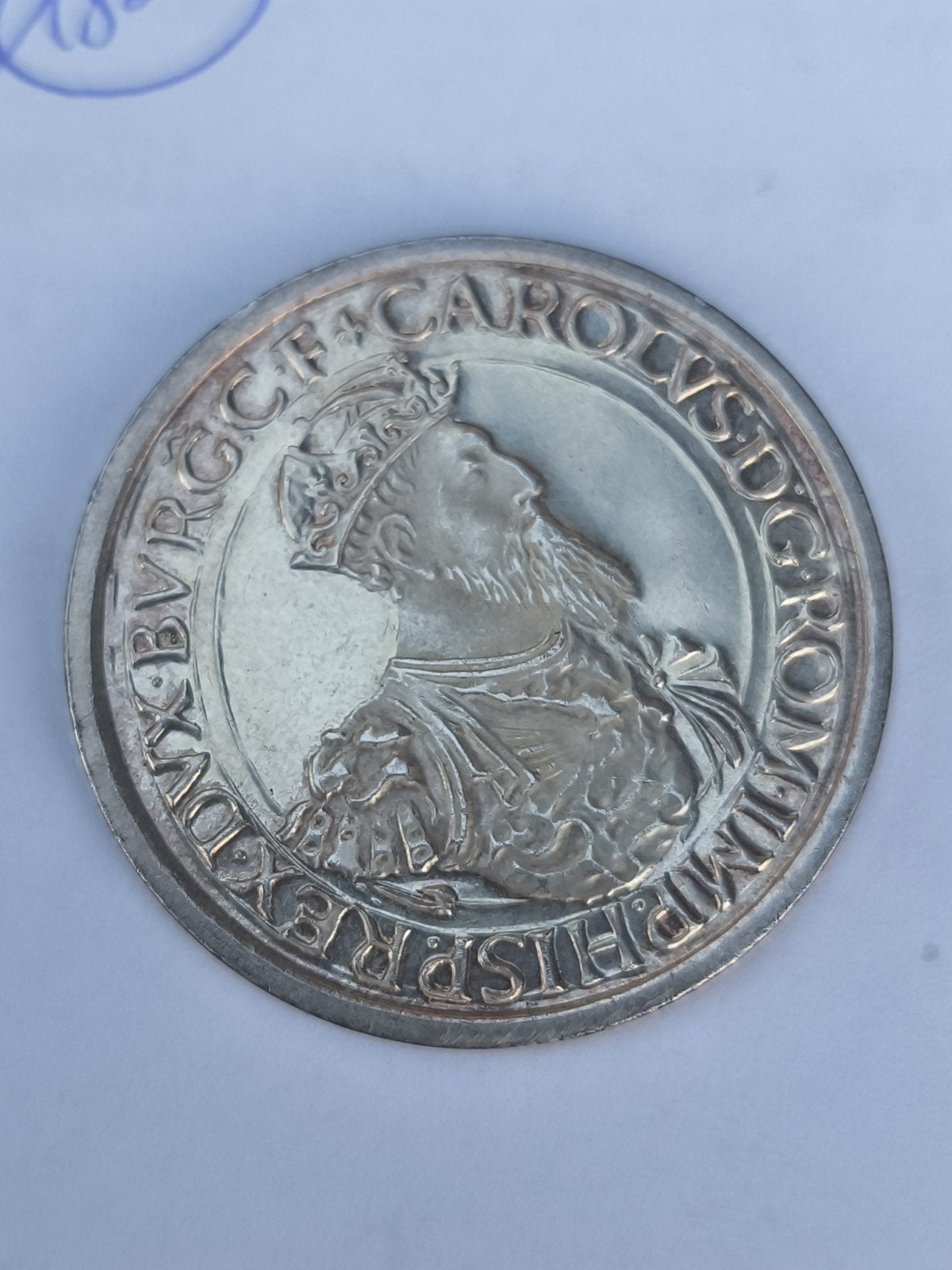 Belgische 5 ECU 1987 – Zilveren herdenkingsmunt Karel V, Ophalen, Zilver
