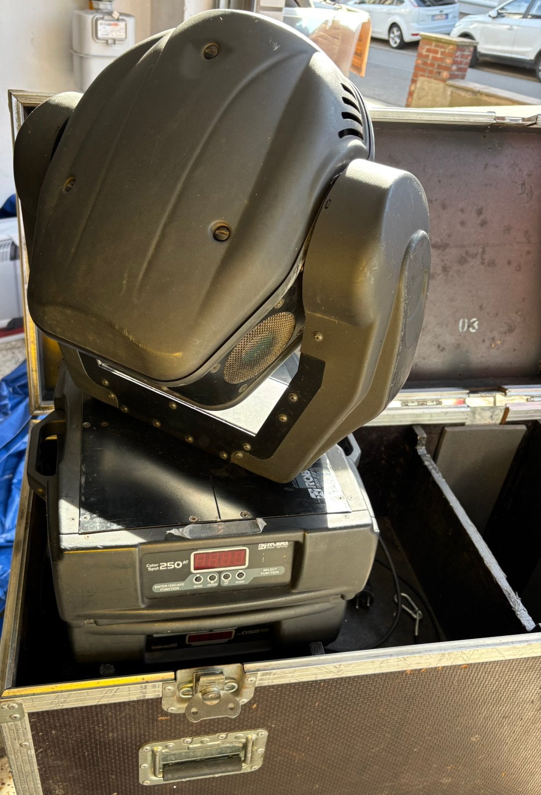 4 ROBE SPOT 250 XT PROJECTORHARPEN + 2 DUBBELE VLIEGKOFFERS, Ophalen, Overige materialen, Gebruikt, Overige merken