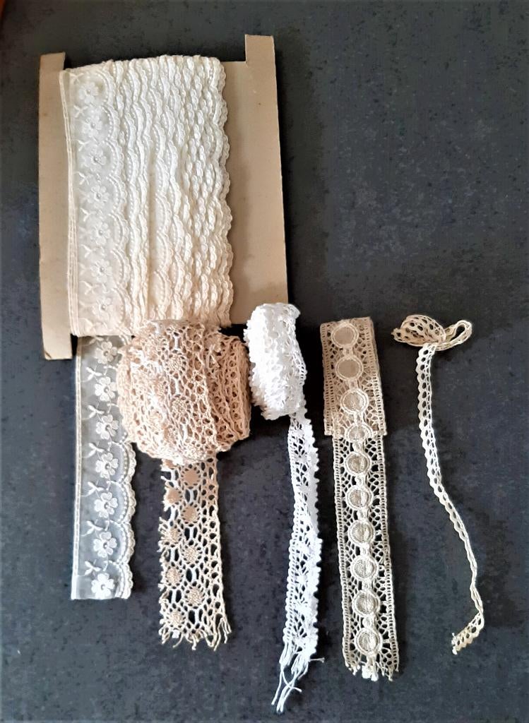 Te koop: Oude kanten boordjes, Hobby en Vrije tijd, Naaien en Fournituren, Ophalen, Gebruikt, Kant