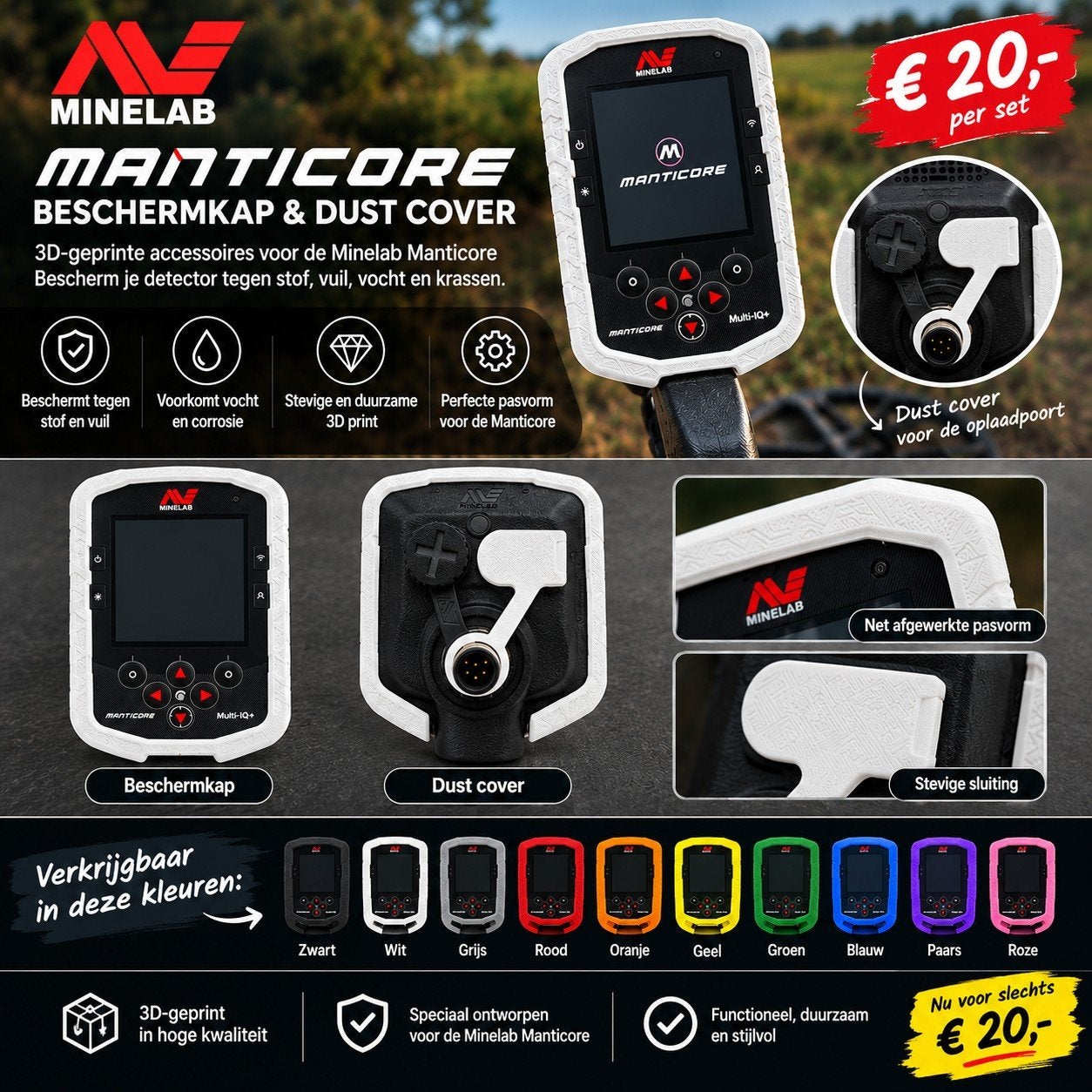 beschermkap + dust cover voor Minelab Manticore, Hobby en Vrije tijd, Ophalen of Verzenden, Nieuw, Minelab