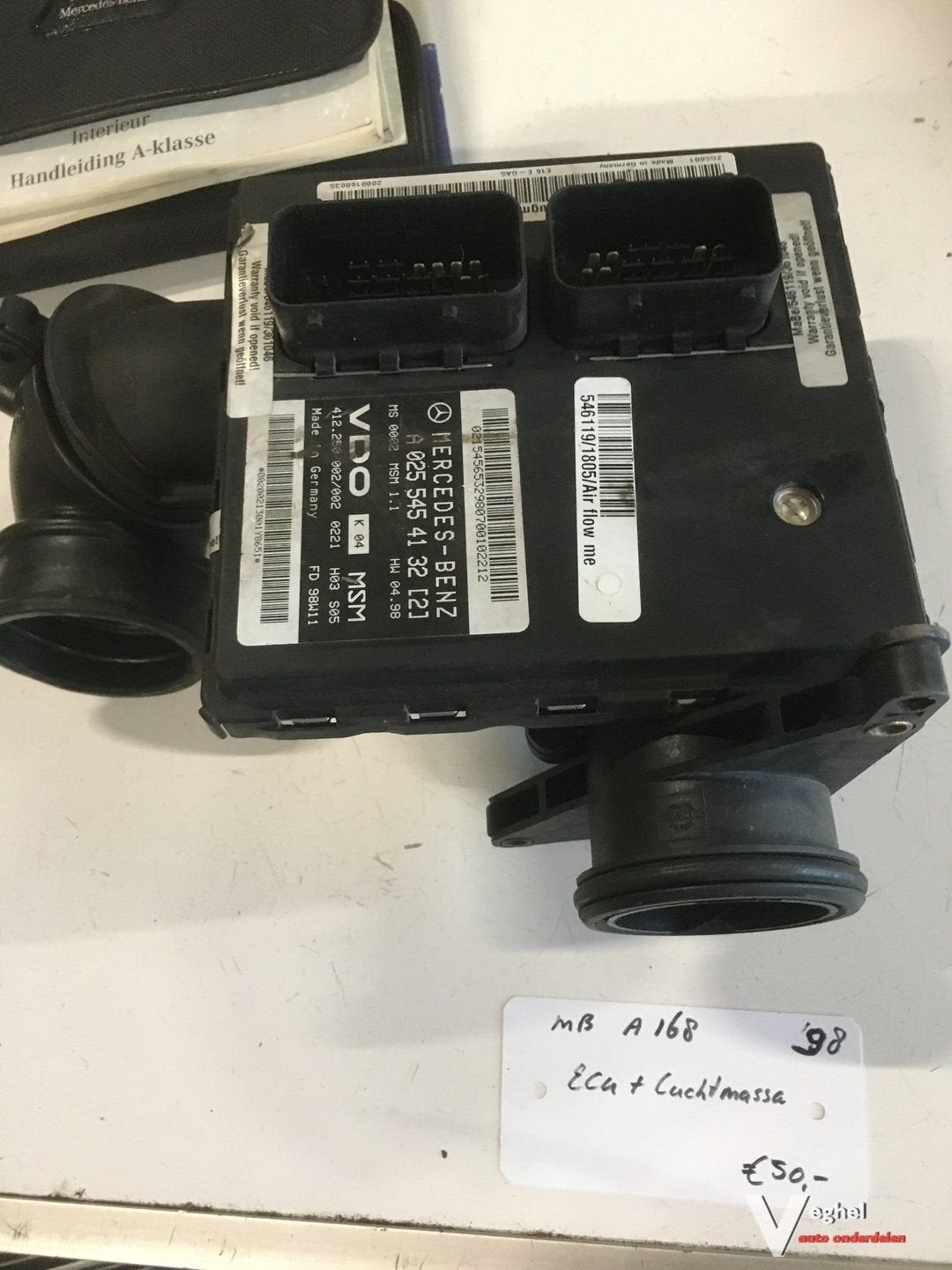 Mercedes A168 1998 1.6  ECU + Luchtmassameter, Gebruikt, -, -, Ophalen of Verzenden