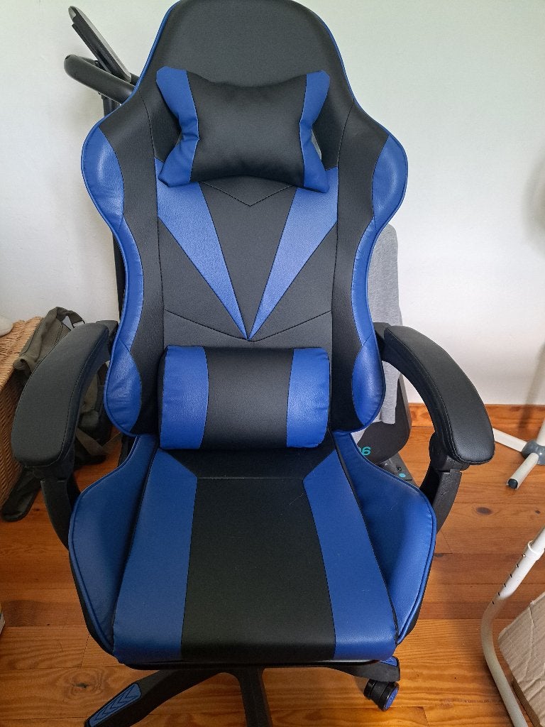 Fauteuil Gaming de Bureau avec Repose tête, Huis en Inrichting, Bureaustoelen, Ophalen, Gaming bureaustoel, Blauw, Nieuw