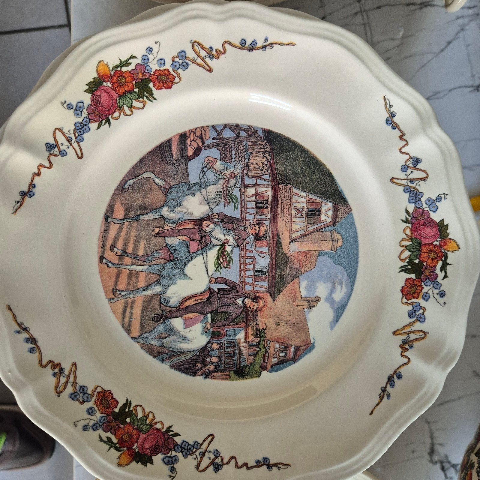Service encien numéroter obernai france, Antiek en Kunst