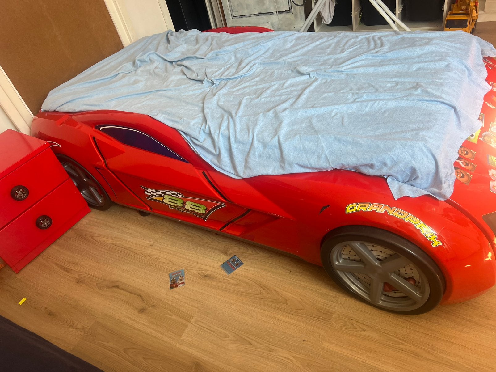 Cars bed met kast, Enlèvement, Comme neuf, 85 à 100 cm, Matelas