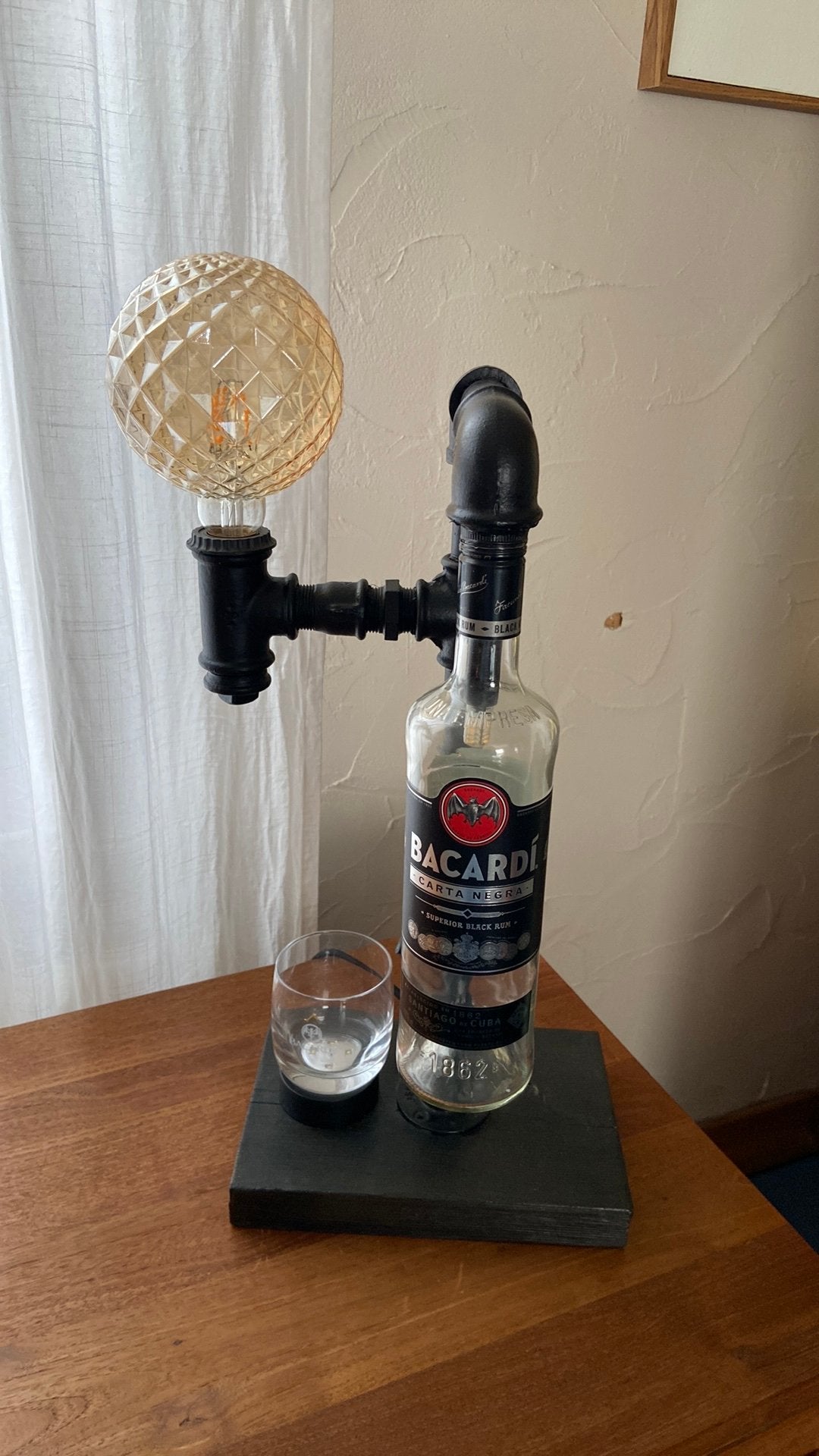 Vintage industriële lamp Bacardi, Ophalen, Vintage, Nieuw, Zwart