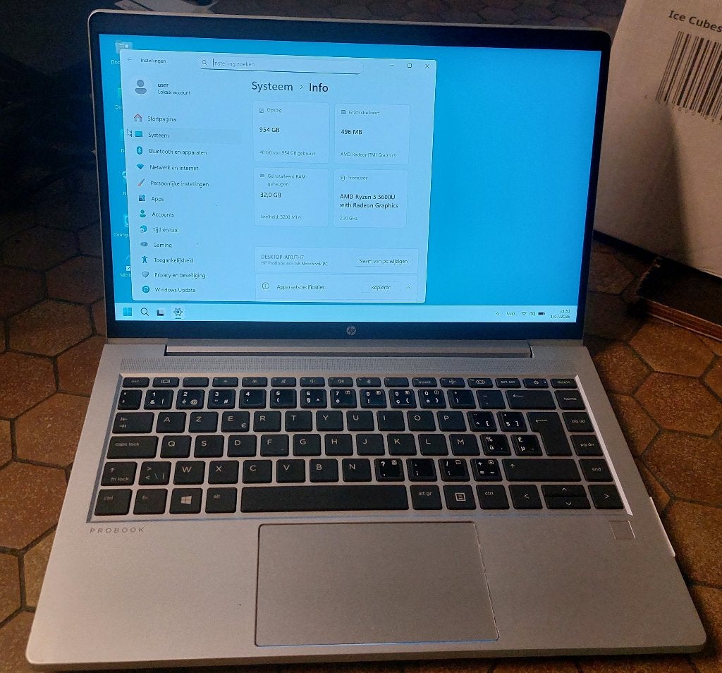 HP 14" ryzen 5600u laptop 32GB ram 1TB SSD win11, Computers en Software, Windows Laptops, Ophalen, 32 GB, HP ProBook, Refurbished