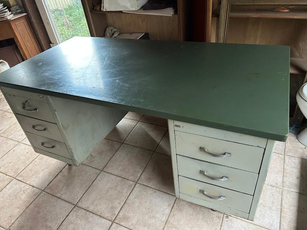 Vintage metalen bureau jaren 50/60, Ophalen, Metaal
