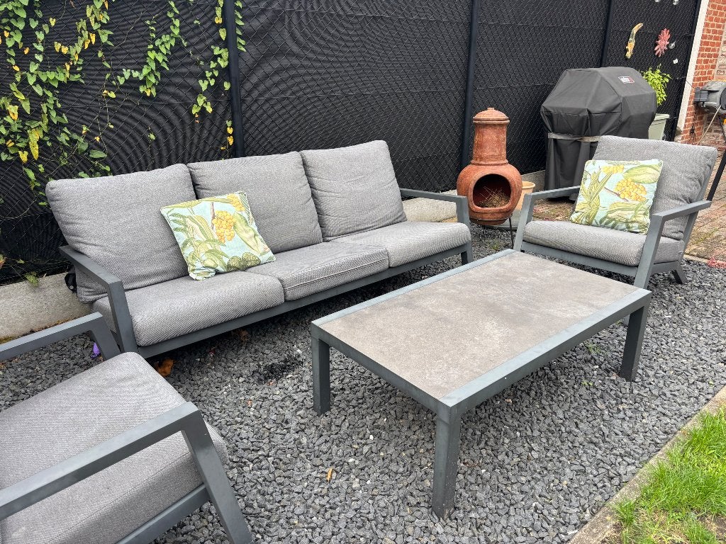 Tuin loungeset, Tuin en Terras, Ophalen, Zo goed als nieuw, 5 zitplaatsen, Loungeset