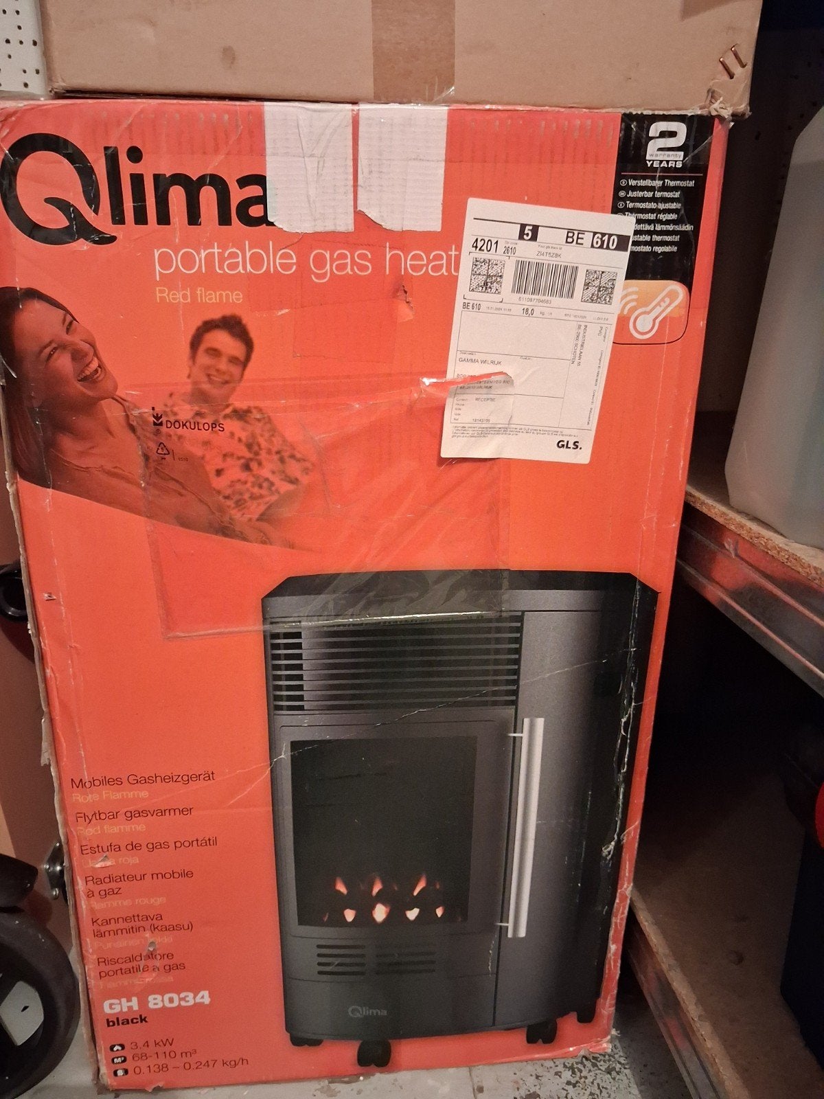 Gratis Qlima GH 8034, Huis en Inrichting, Ophalen, Gebruikt, Gas, Vrijstaand
