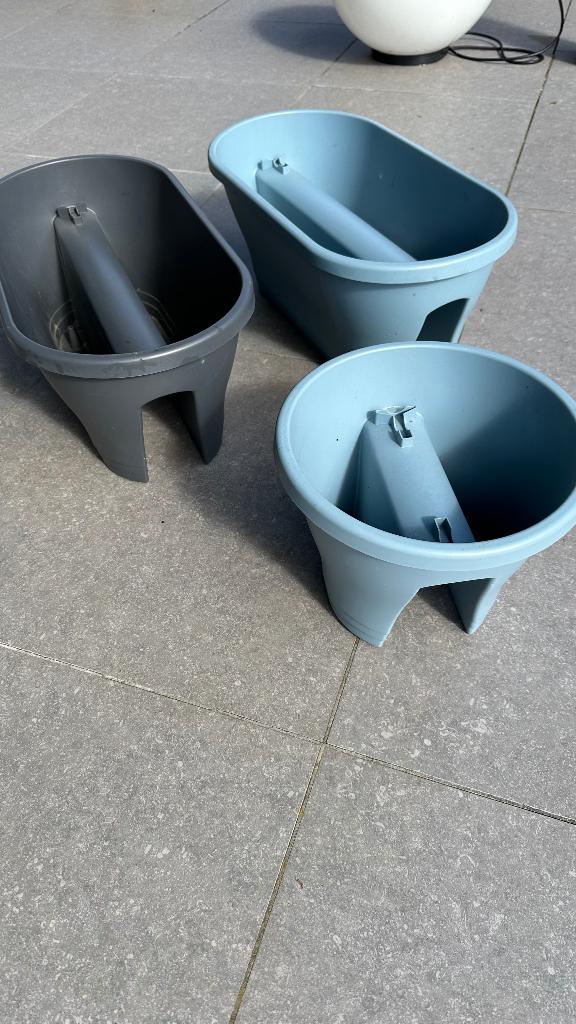 3 terras plantenbakken Elho, Tuin en Terras, Ophalen, Kunststof, Gebruikt, Minder dan 30 cm
