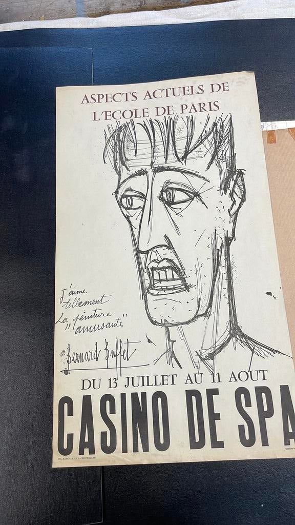 Oude affiche bernard buffet casino de spa, Ophalen