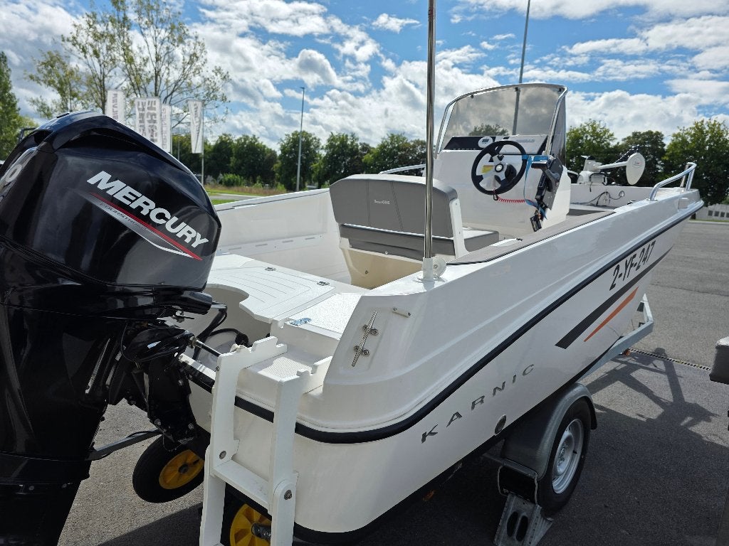 Karnic Smart1 met 50 pk Mercury + trollingmotor, Ophalen, Met afstandsbediening, 5 m, Zo goed als nieuw
