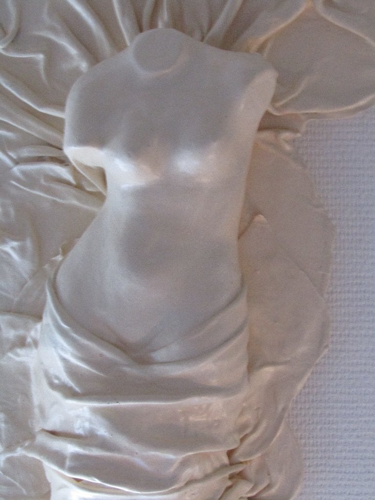 Opmerkelijke „Bust of a Venus” in leer, handgemaakt, Antiek en Kunst, Buste, Beige, Beschilderd, Leer