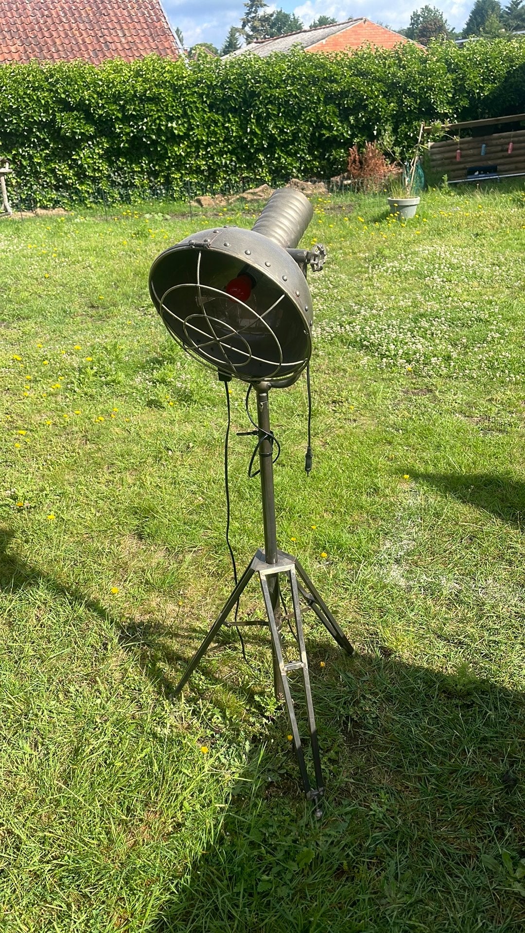 Industriele lamp (werkend!, Huis en Inrichting, Lampen | Vloerlampen, Ophalen, Gebruikt, Metaal, 100 tot 150 cm