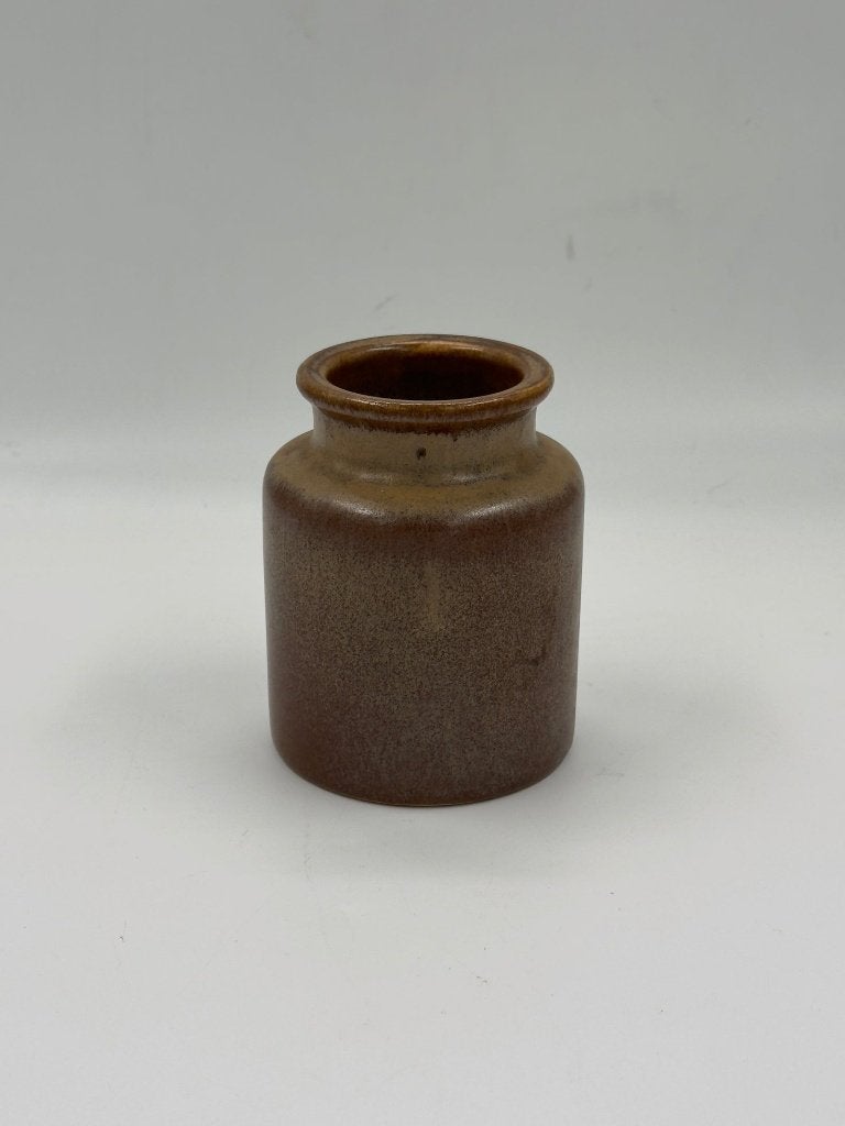 Vintage pot in studiokeramiek, gespikkeld bruin glazuur, Antiek en Kunst, Ophalen of Verzenden