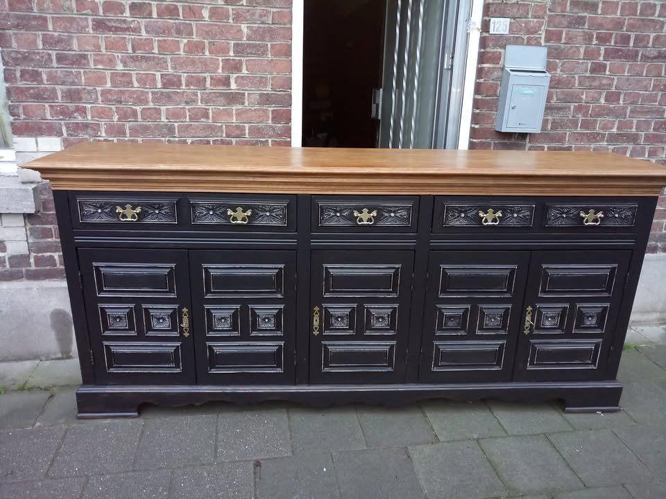 Ancien buffet massif enfilade dresse dressoir commode, Enlèvement ou Envoi, Chêne