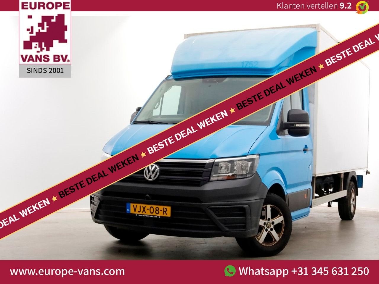 Volkswagen Crafter 35 2.0 TDI E6 Bakwagen met achterdeuren 2, Auto's, Bestelwagens en Lichte vracht, Blauw, Bedrijf, Onderhoudsboekje
