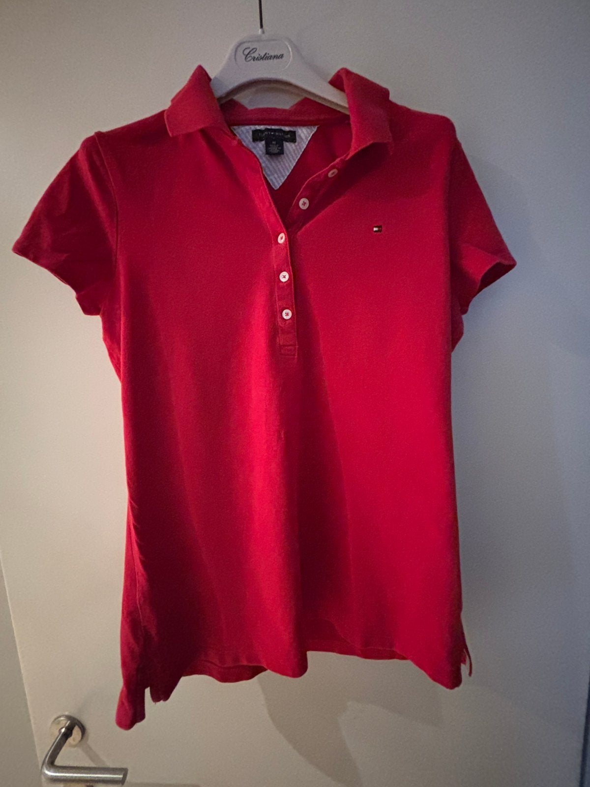 Polo Hilfiger, Rouge, Manches courtes, Taille 38/40 (M), Enlèvement ou Envoi