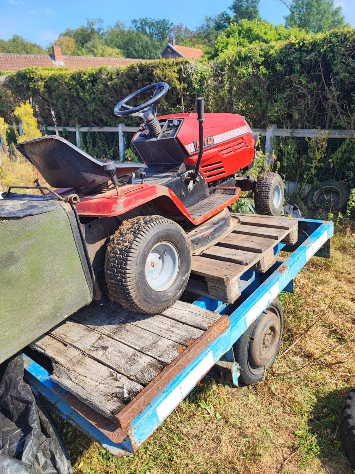tracteur tondeuse, Enlèvement