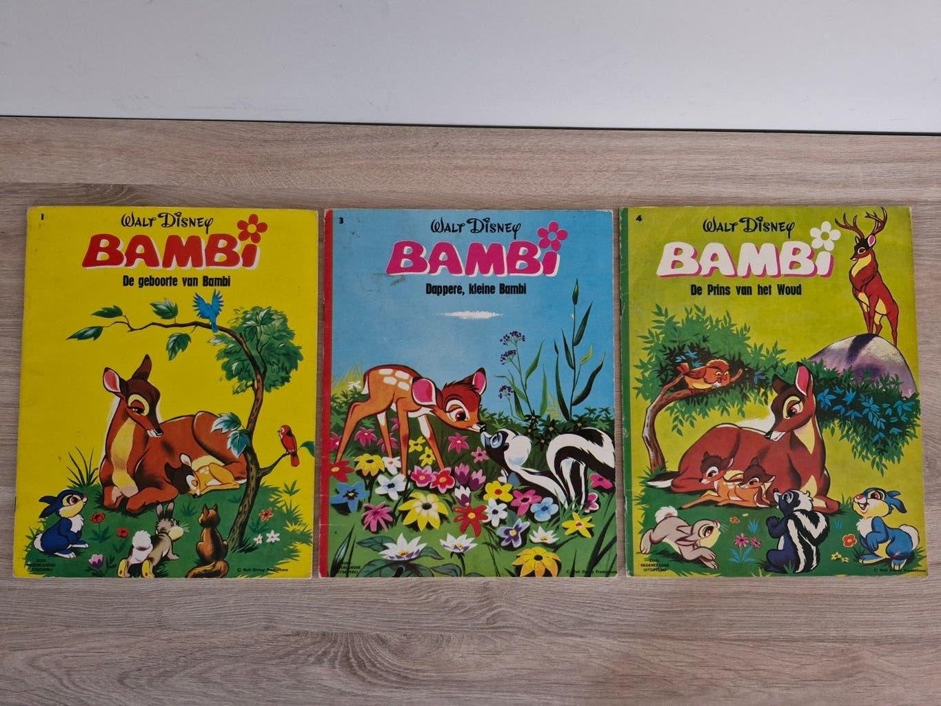 3x Disney Bambi boeken nr 1,3 en 4, 1969-1971, mooie staat, Ophalen of Verzenden, Bambi of Dumbo, Gebruikt, Overige typen