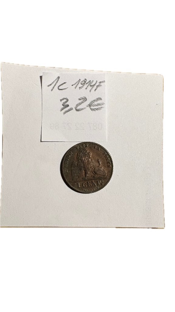 ALBERT I: 1 CENT 1914F, Postzegels en Munten, Ophalen of Verzenden