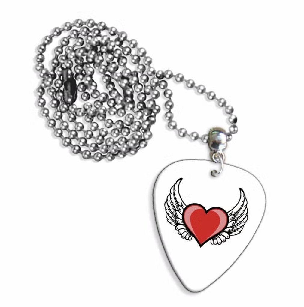 Plectrum ketting of met afbeelding van Hart en engelvleugels, Verzamelen, Ophalen of Verzenden, Nieuw