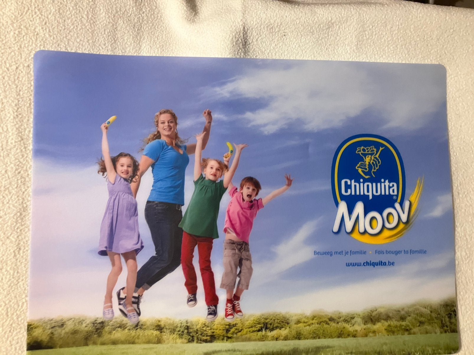Placemat Kim Clijsters - sponsor Chiquita bananen - tafelset, Ophalen of Verzenden, Zo goed als nieuw, Ballen, Babolat