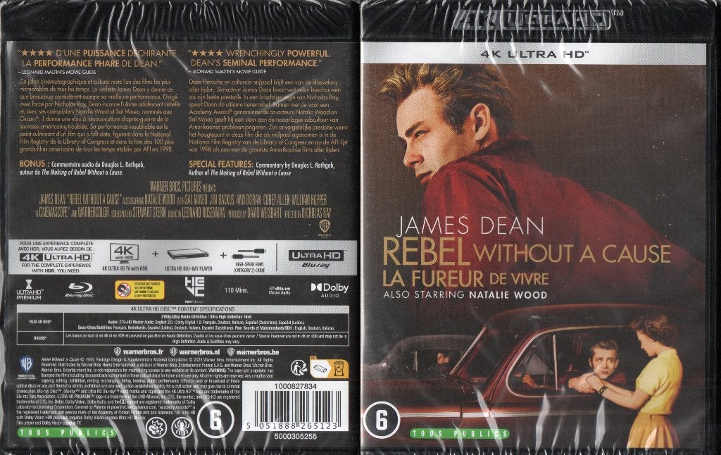 rebel without a cause (4K ultra hd) nieuw, Cd's en Dvd's, Engels, Film, Drama, 4K Ultra HD Blu-ray