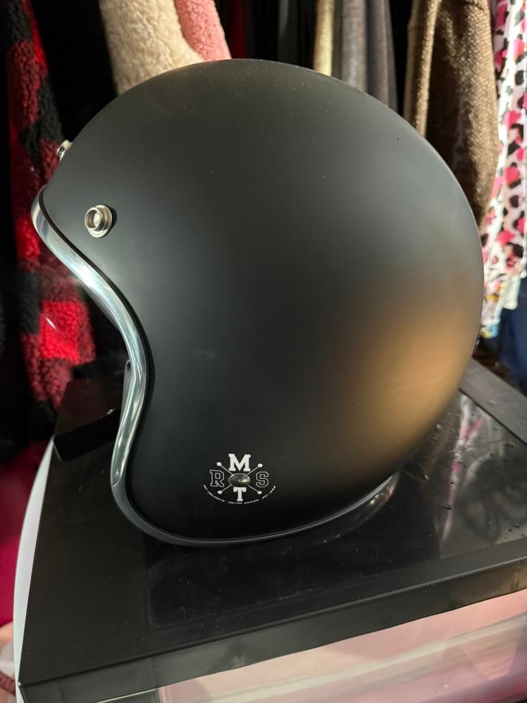Mat zwarte open helm nieuw ongedragen, Motoren, Kleding | Motorhelmen, Ophalen, S