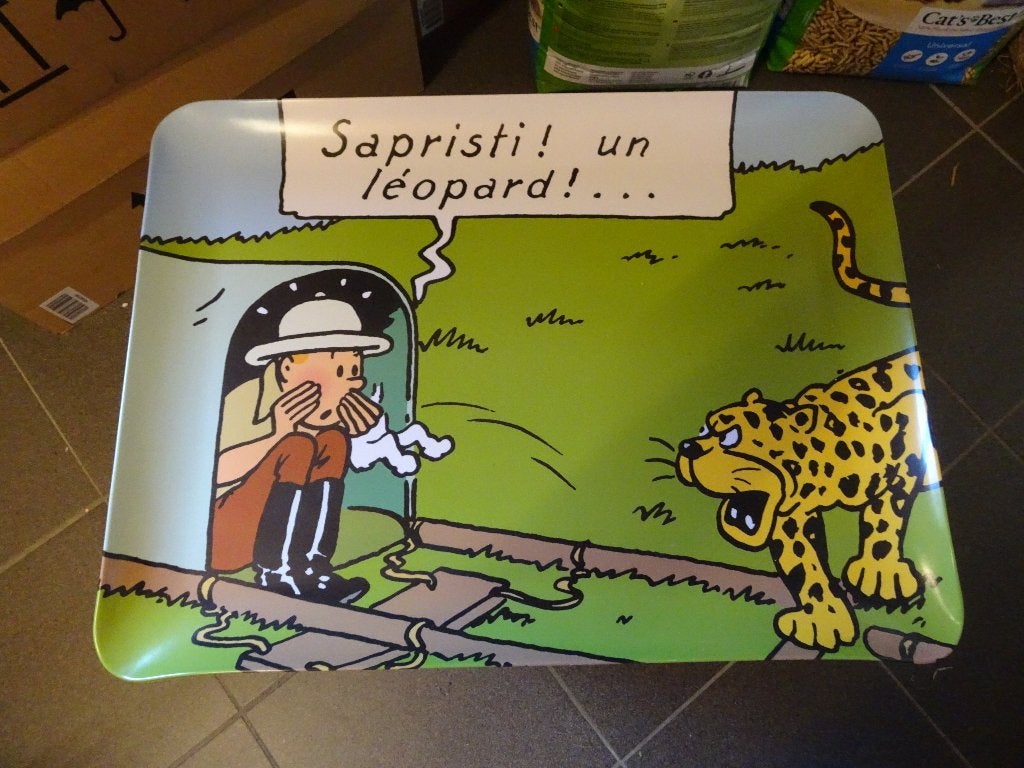 Plateau Tintin au Congo - Sapristi ! un léopard !..., Enlèvement ou Envoi, Tintin, Comme neuf, Ustensile