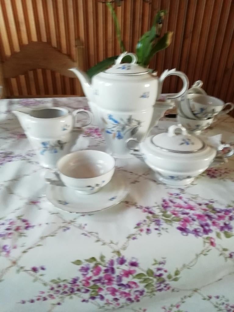 Service à café en porcelaine de slovaquie + ou - 100 ans., Enlèvement, Neuf, Porcelaine, Service complet