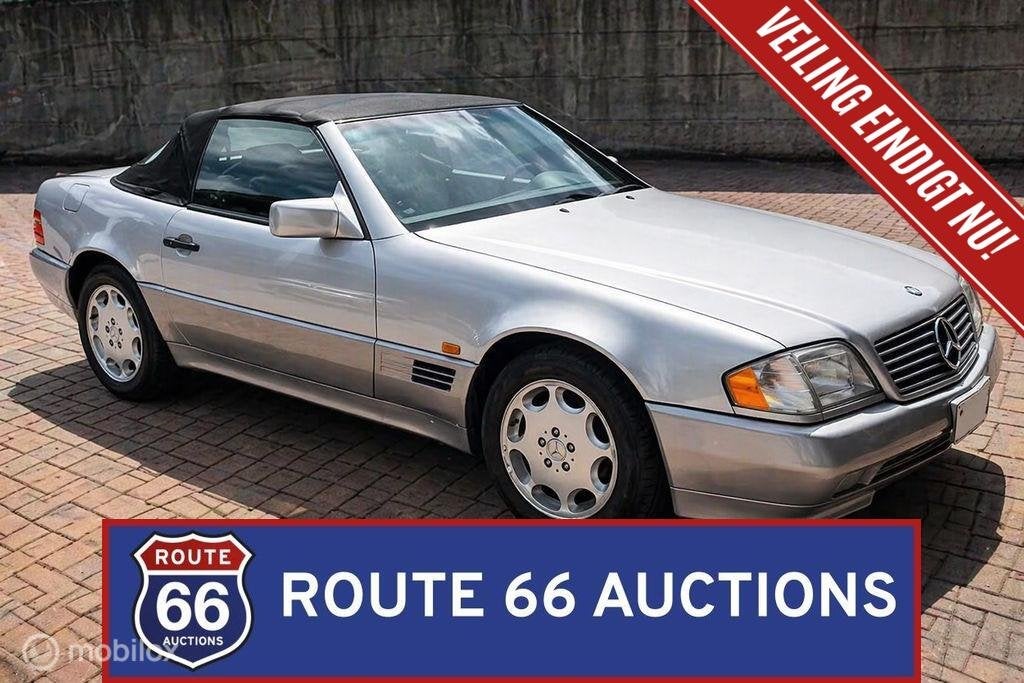 Mercedes-Benz SL 500 | 1995 | Route 66 Auctions, Auto's, Zwart, Mercedes-Benz, Bedrijf, Handgeschakeld