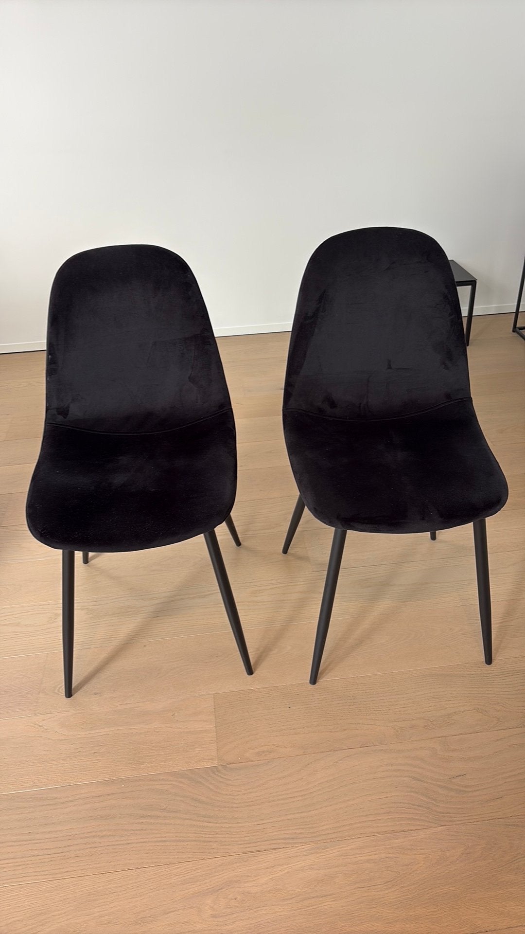 Stoel velvet zwart, Ophalen, Zo goed als nieuw, Zwart
