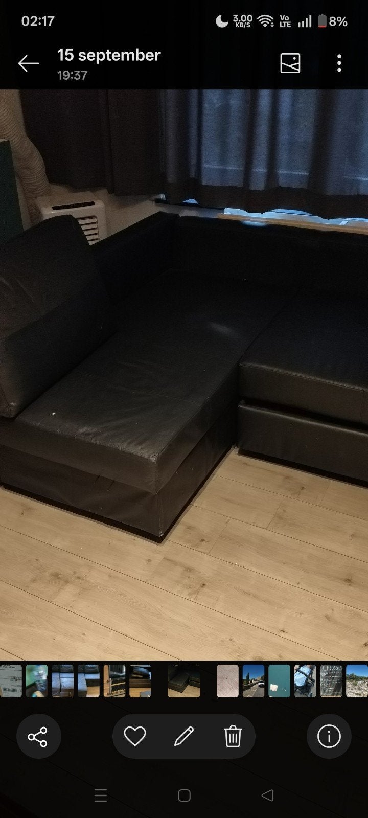 IKEA FRIHETEN hoekslaapbank met opberger, Bomstad zwart - de, Enlèvement
